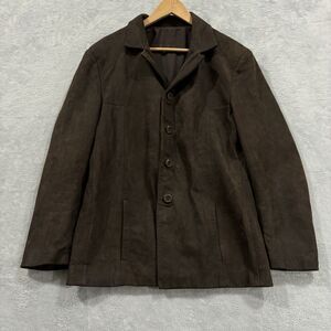 Firenze Suede Leather VTG Italian Jacket Men's 48 Brown Coat‎ 80s